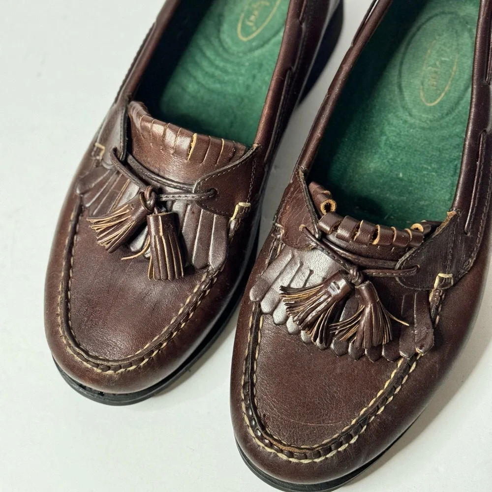 Rockport Men's Brown Leather Shoes with Fringes M4044 Low Heel